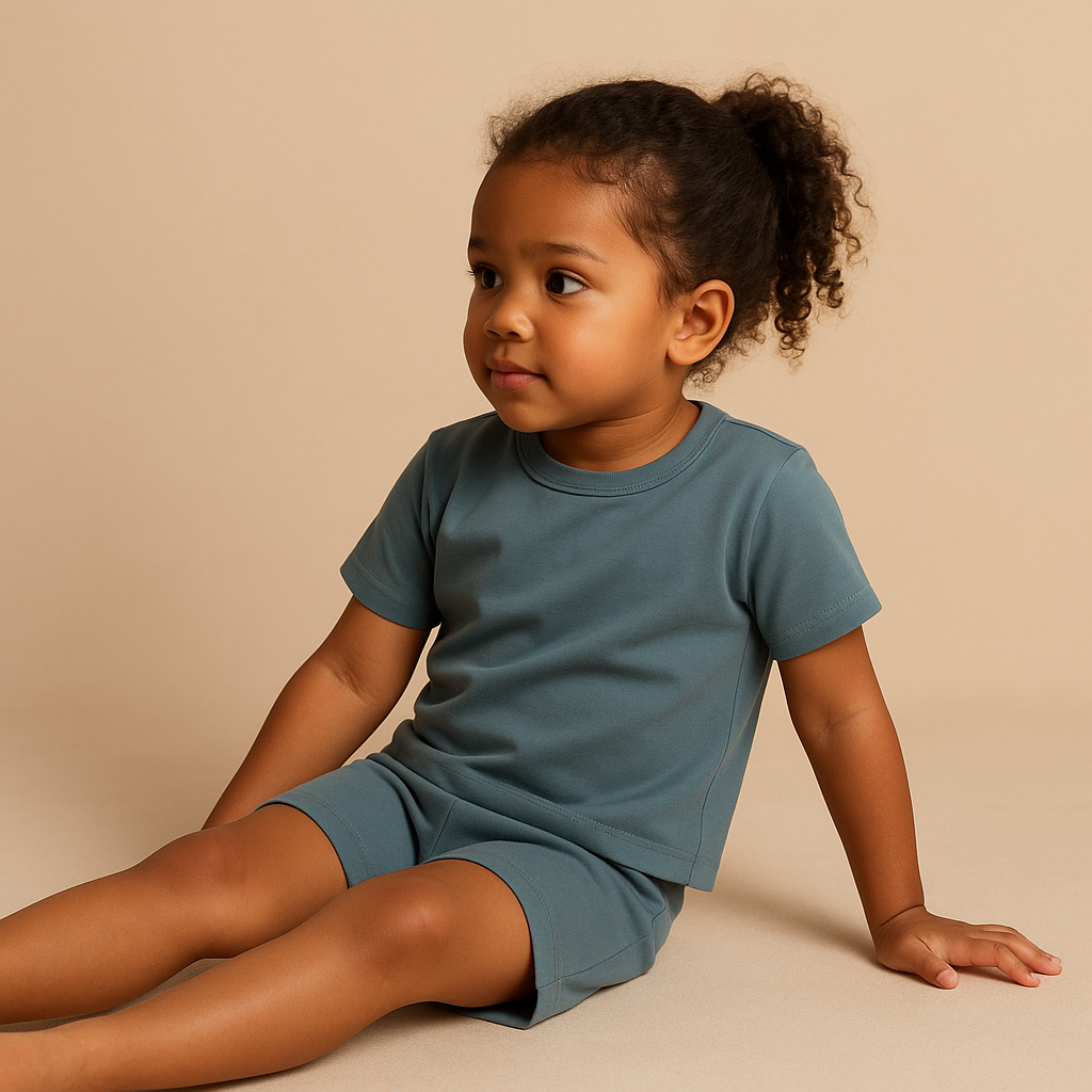 Bamboo Shorts & T-Shirt Set Coastal Mist