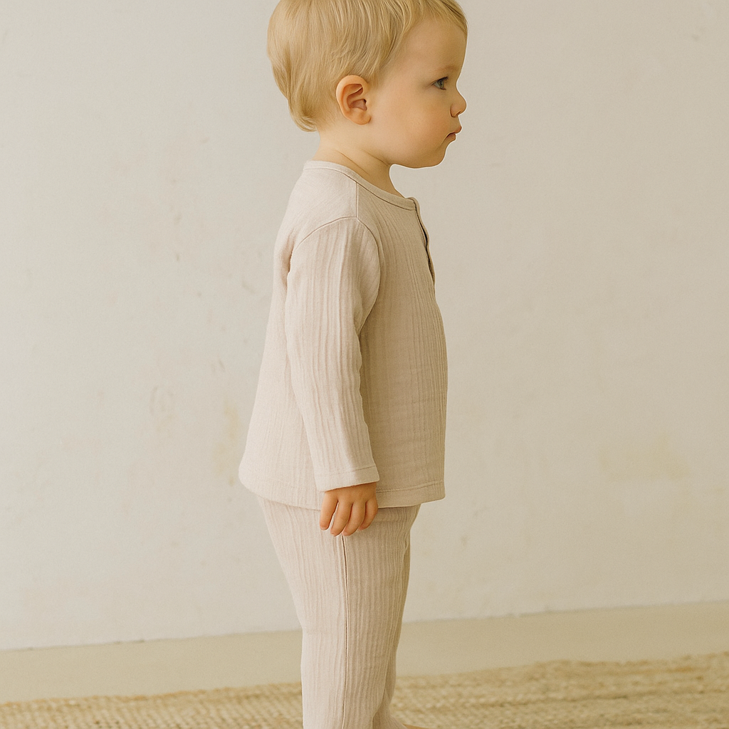 Organic Cotton Muslin Long Sleeve Top and Bottom Set