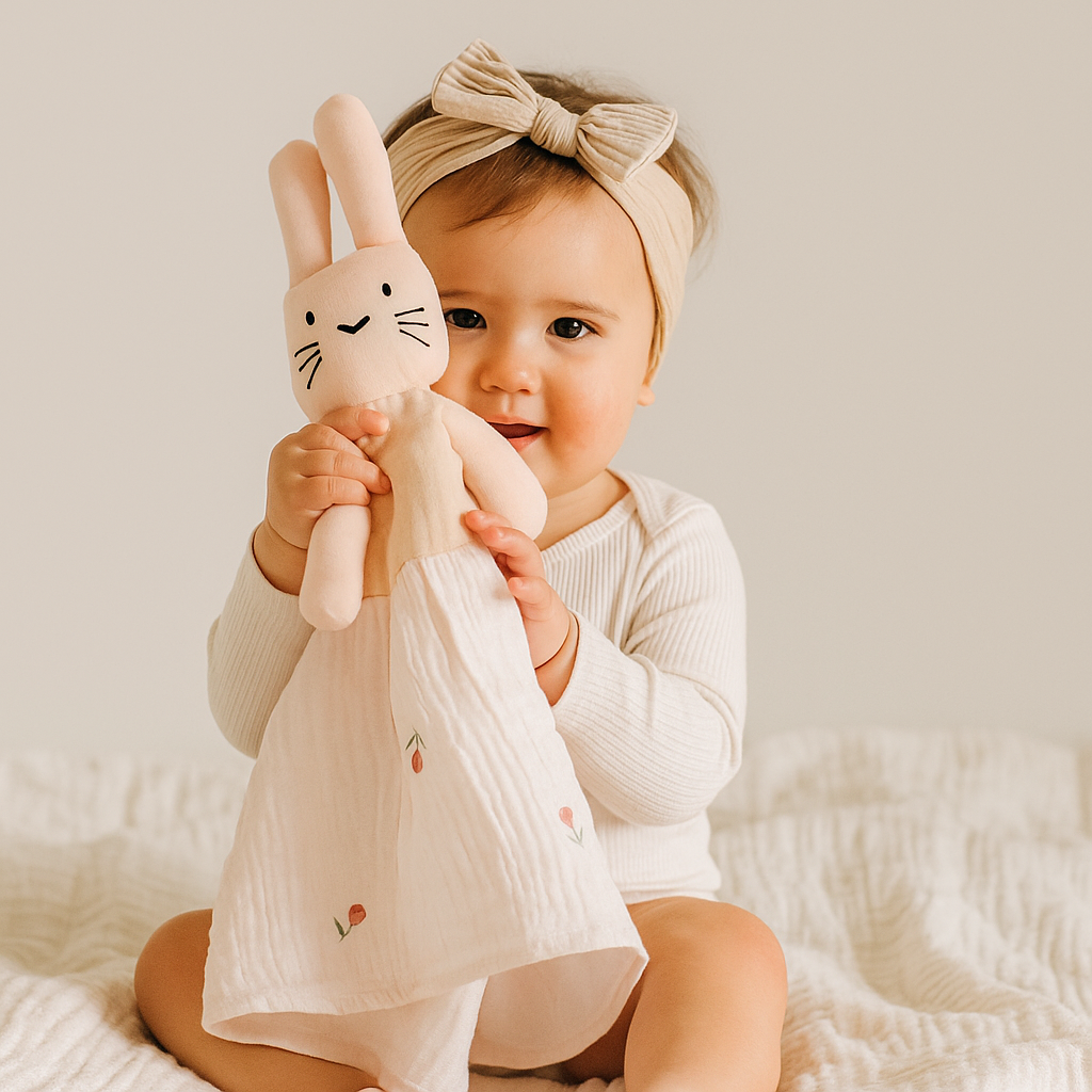 Muslin Rose Lovey Blanket Toy for Babies and Kids