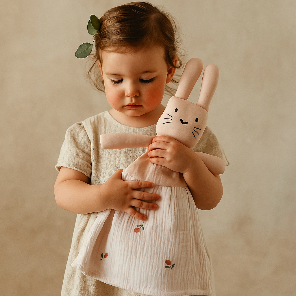 Muslin Rose Lovey Blanket Toy for Babies and Kids