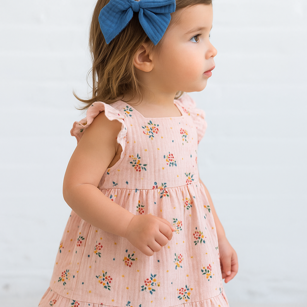 Organic Cotton Muslin Sleeveless Tiny Blooms Dress 18-24 Months