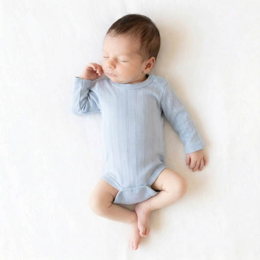 Organic Cotton Pointelle Kimono Baby Bodysuit