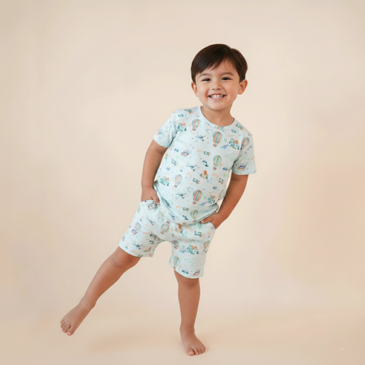 Bamboo Short Sleeve Two-Piece Set Little Voyager