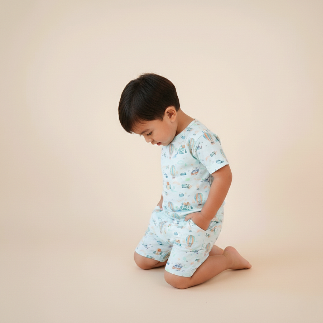 Bamboo Short Sleeve Two-Piece Set Little Voyager