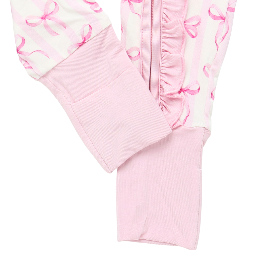 Bamboo Ruffle Zippy Pajama Rosy Ribbon
