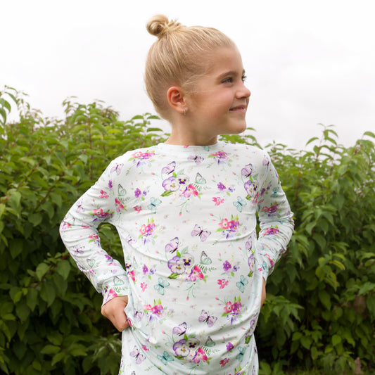 Bamboo Two Piece Pajama Butterfly Garden