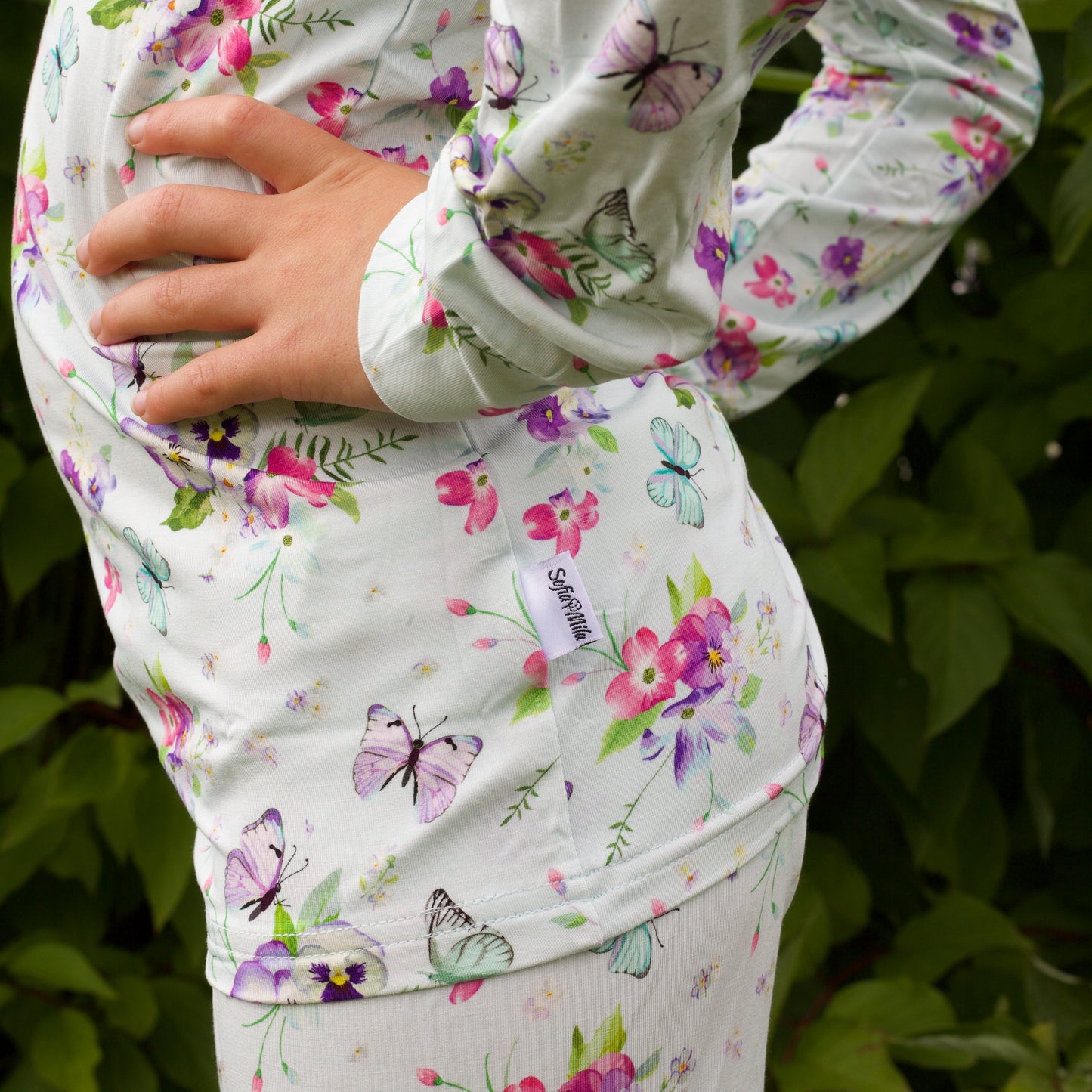 Bamboo Two Piece Pajama Butterfly Garden