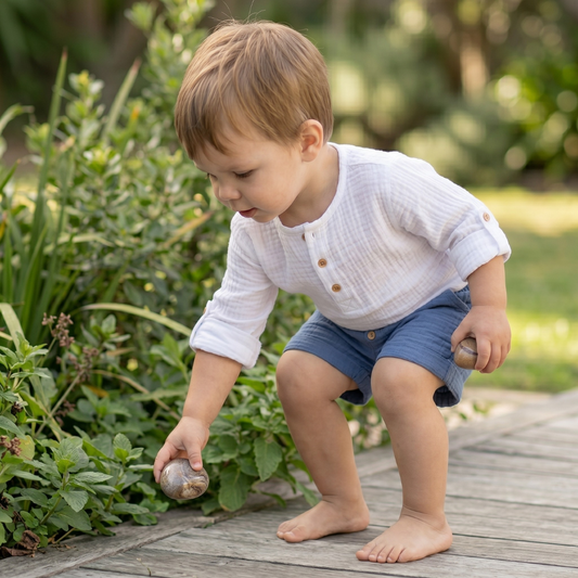 Organic Cotton Muslin Button-Up Shirt