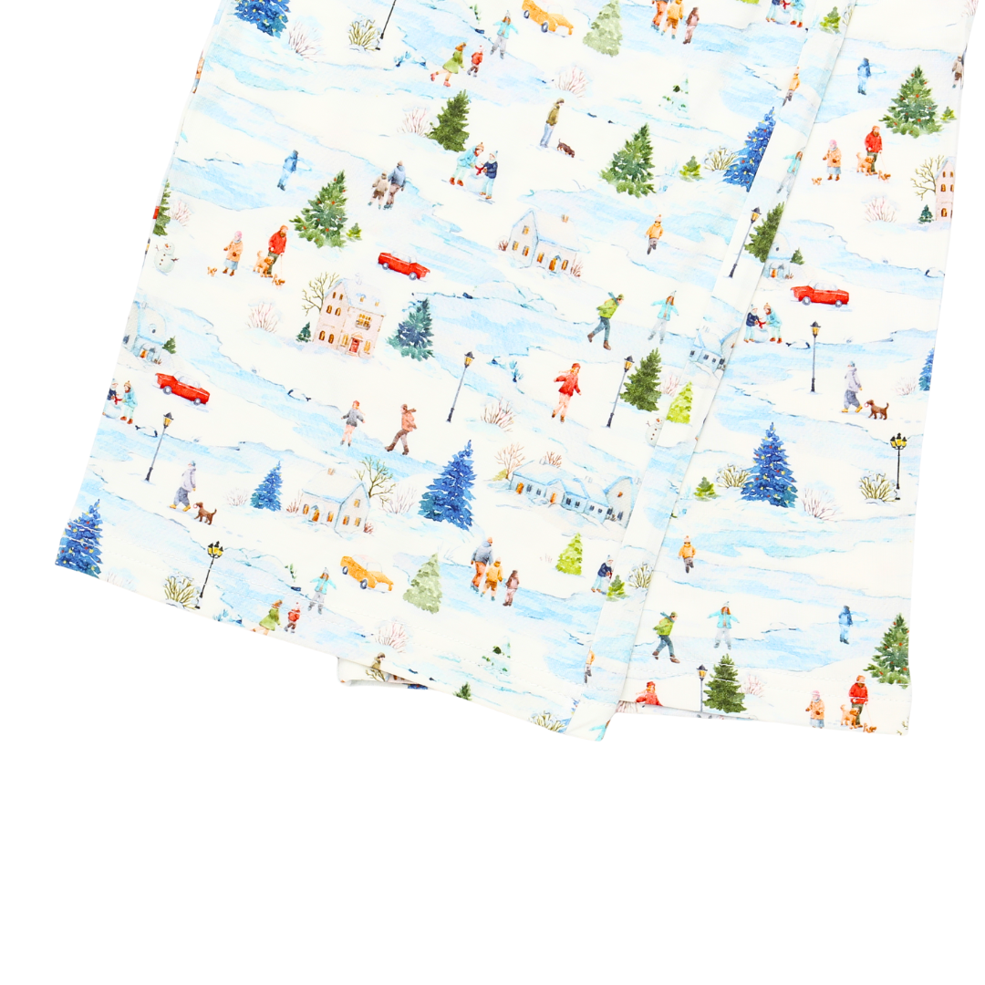 Men's Adult Bamboo Two Piece Pajama Winter Village