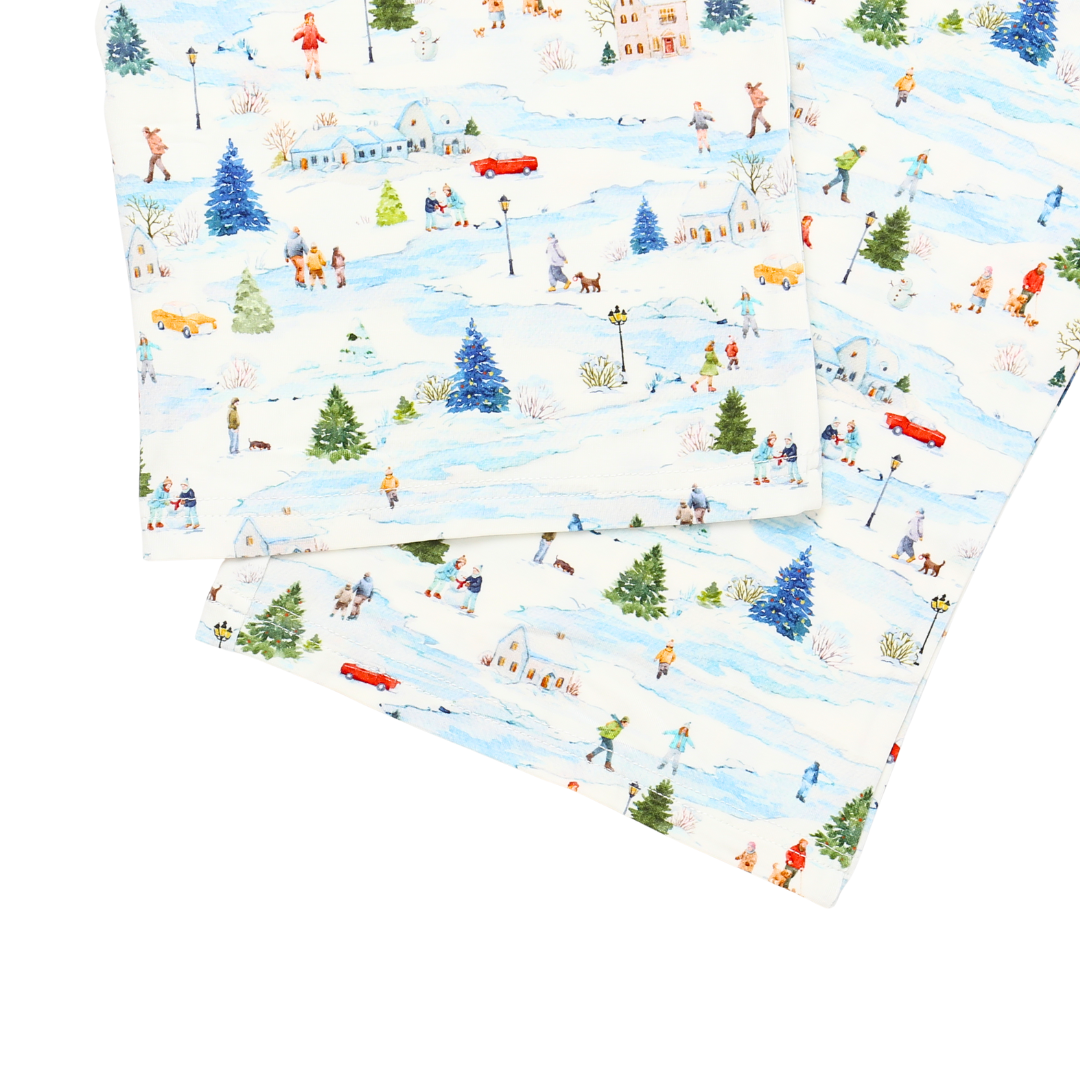 Women's Adult Bamboo Two-Piece Winter Village