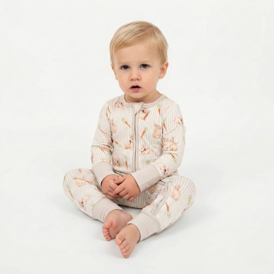 Bamboo Zippy Pajama Bunny Trail