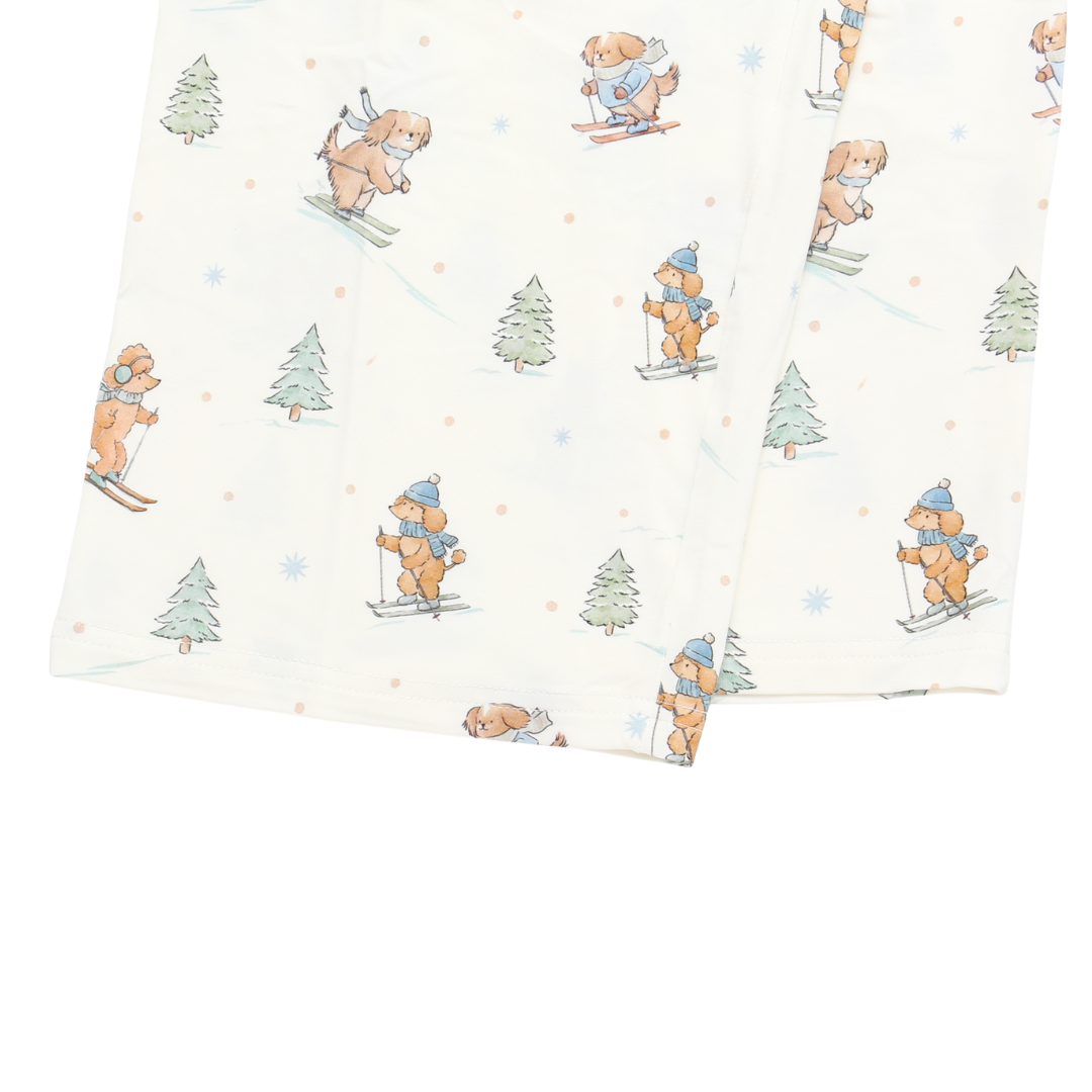 Men's Adult Bamboo Two-Piece Pajama Ski Pups