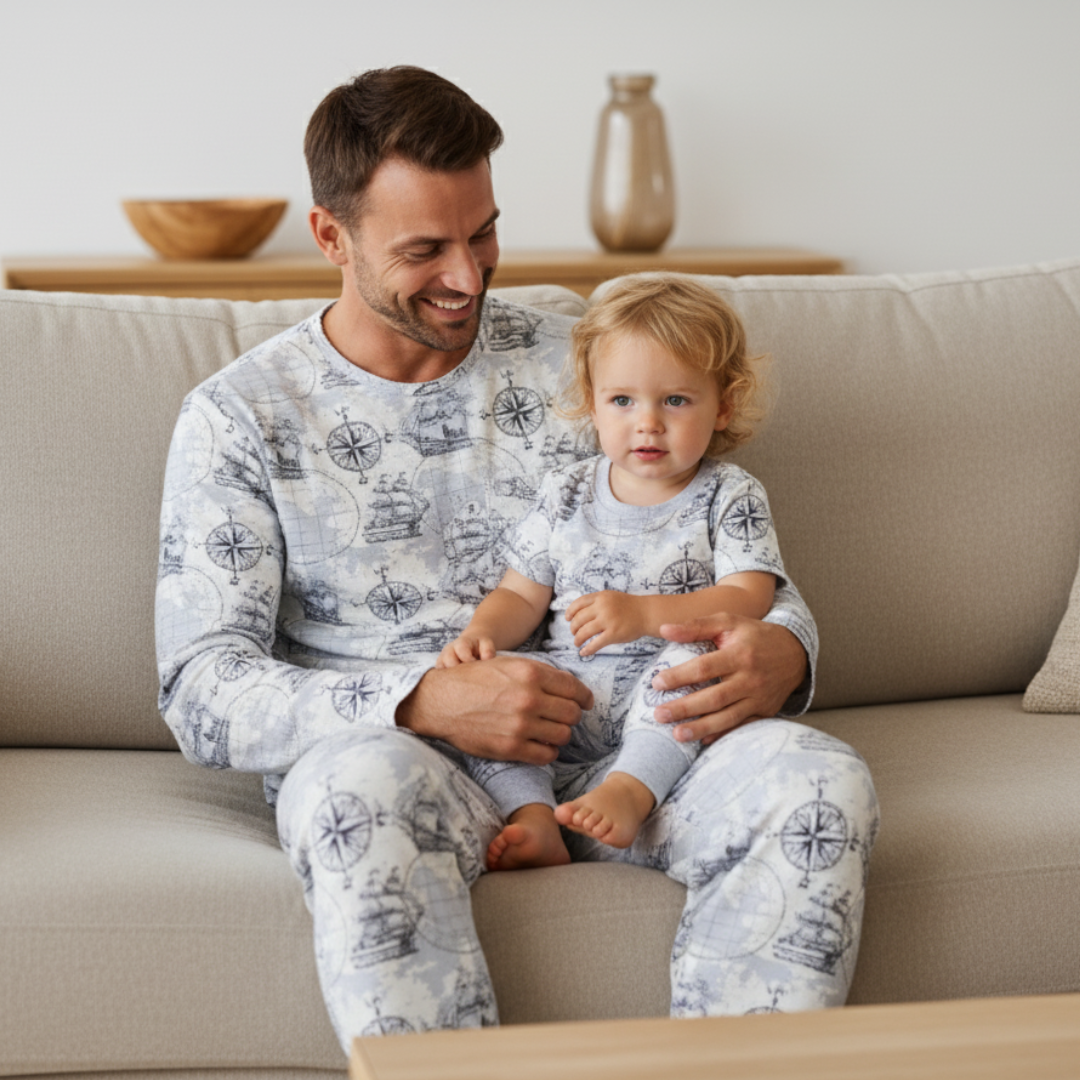 Men's Adult Bamboo Two-Piece Pajama Sailor