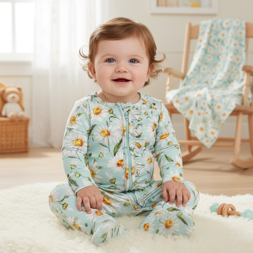 Bamboo Ruffle Zippy Pajama Daisy Dreams