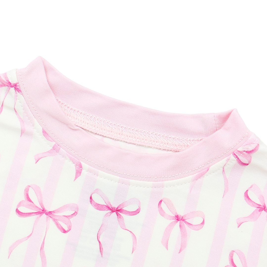 Bamboo Two Piece Pajama Rosy Ribbon