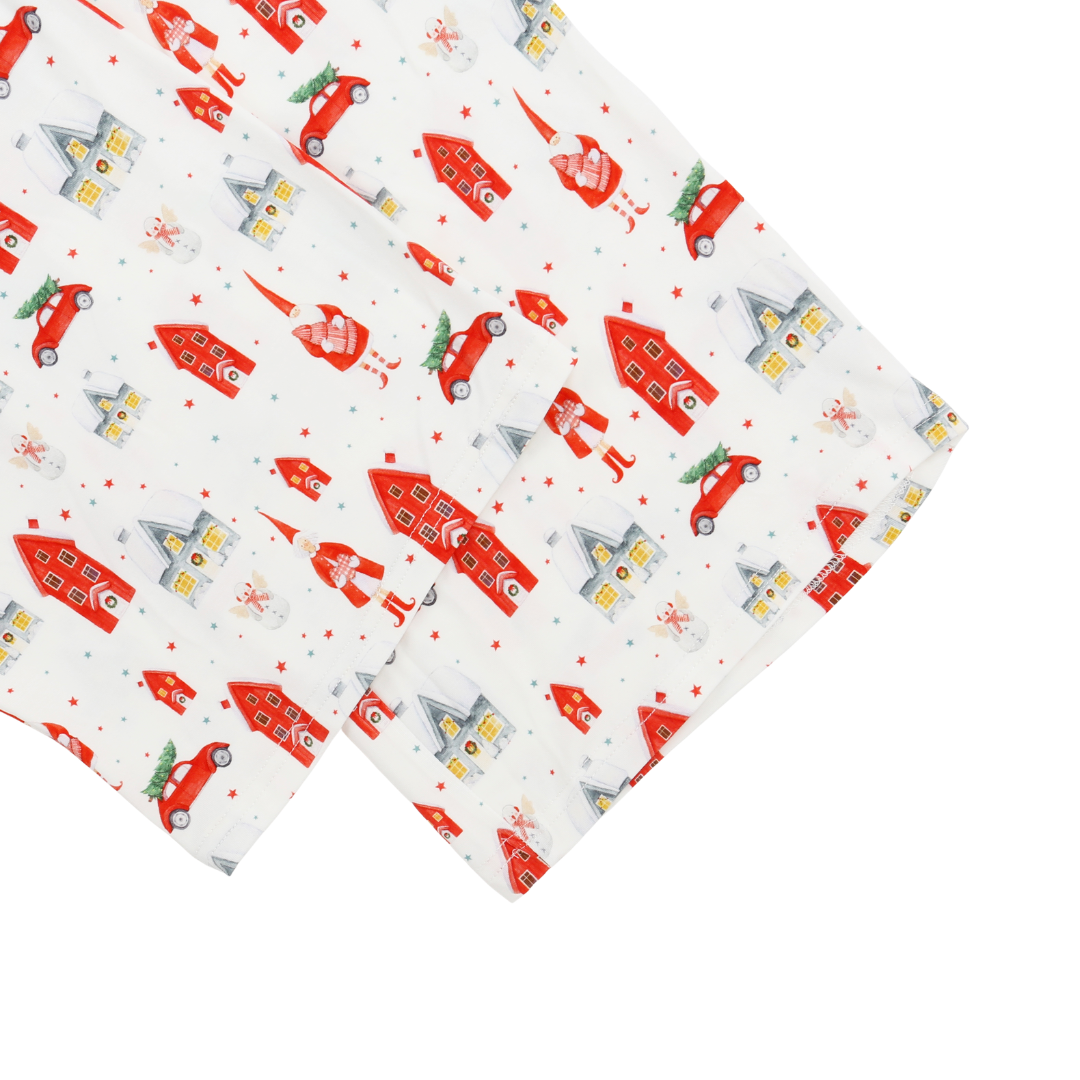 Unisex Adult Bamboo Pajama Set Christmas Village