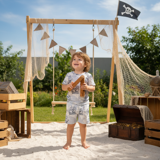 Bamboo Short Sleeve Two Piece Set Sailor