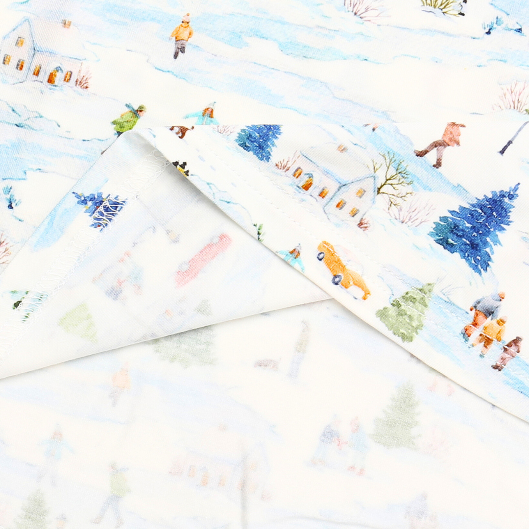 Women's Adult Bamboo Two-Piece Winter Village