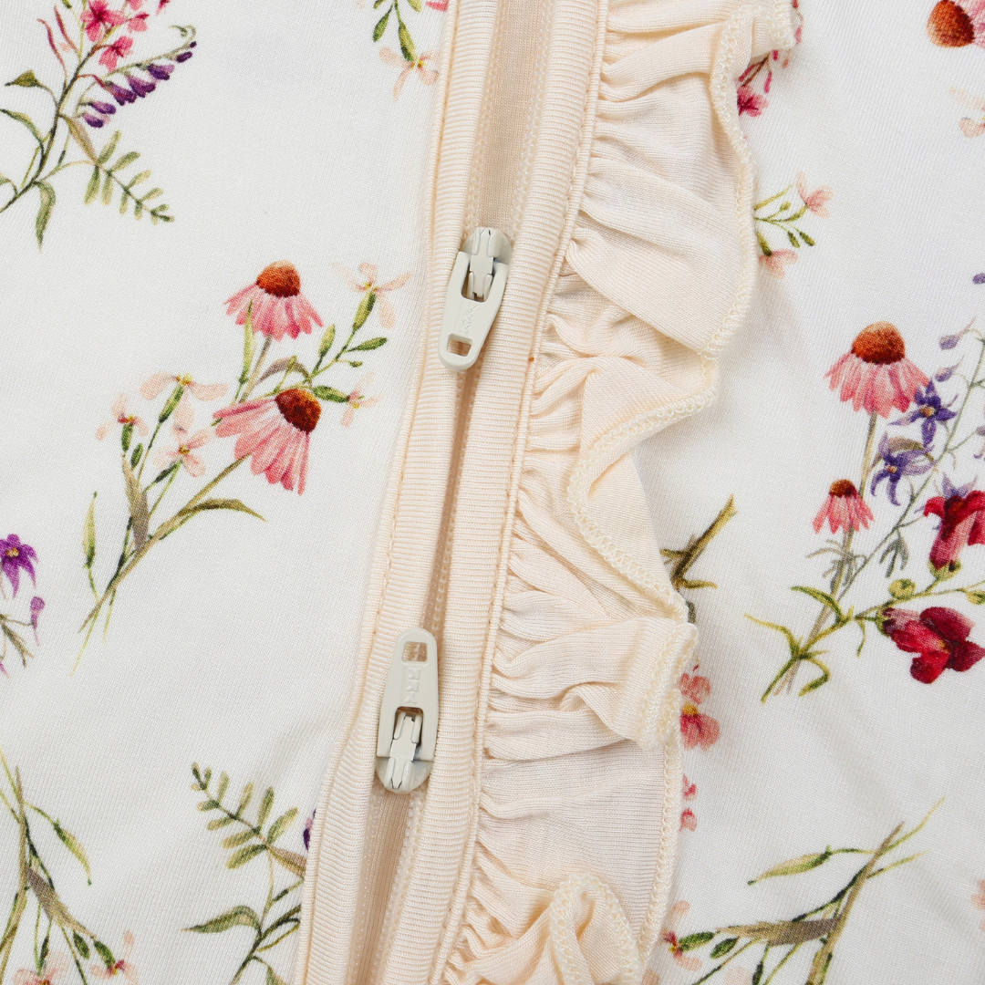 Bamboo Ruffle Zippy Pajama Flora