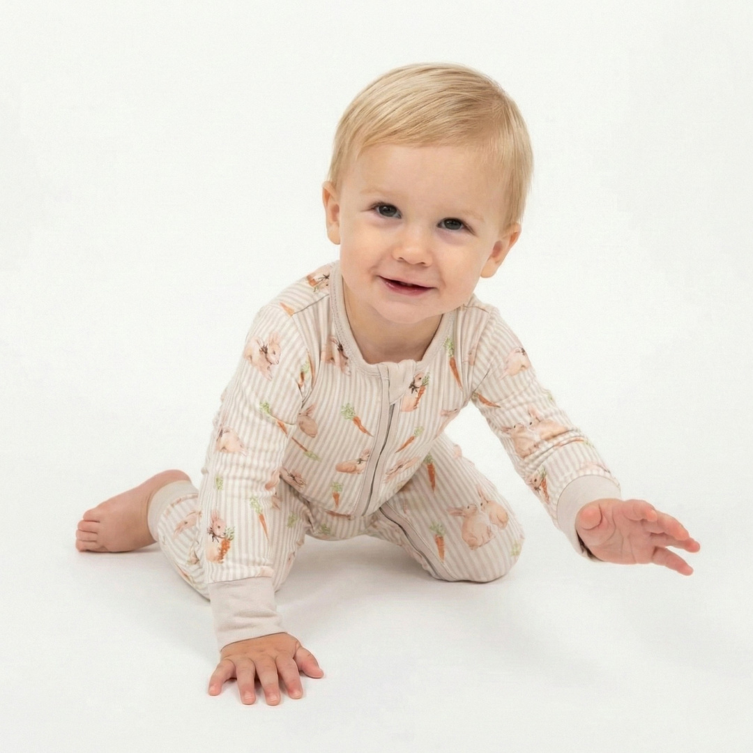 Bamboo Zippy Pajama Bunny Trail