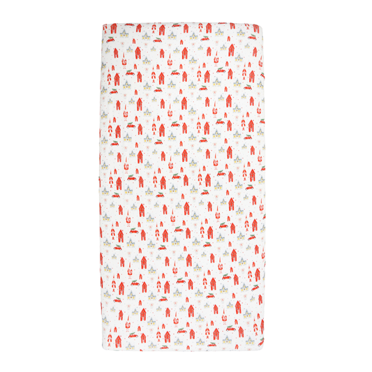 Bamboo Fitted Crib Sheet Christmas Village