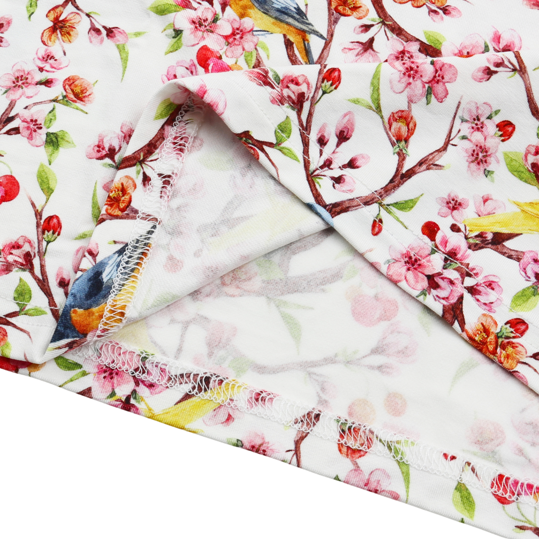 Unisex Adult Bamboo Pajama Set Cherry Blossom
