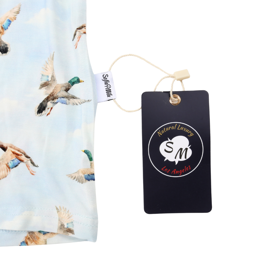 Unisex Adult Bamboo Pajama Set Mallard Skies