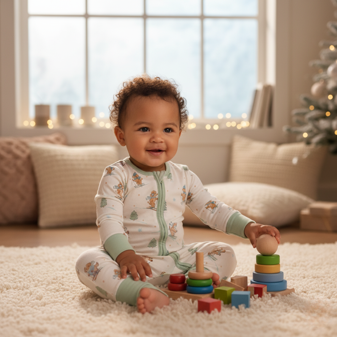 Bamboo Zippy Pajama Ski Pups