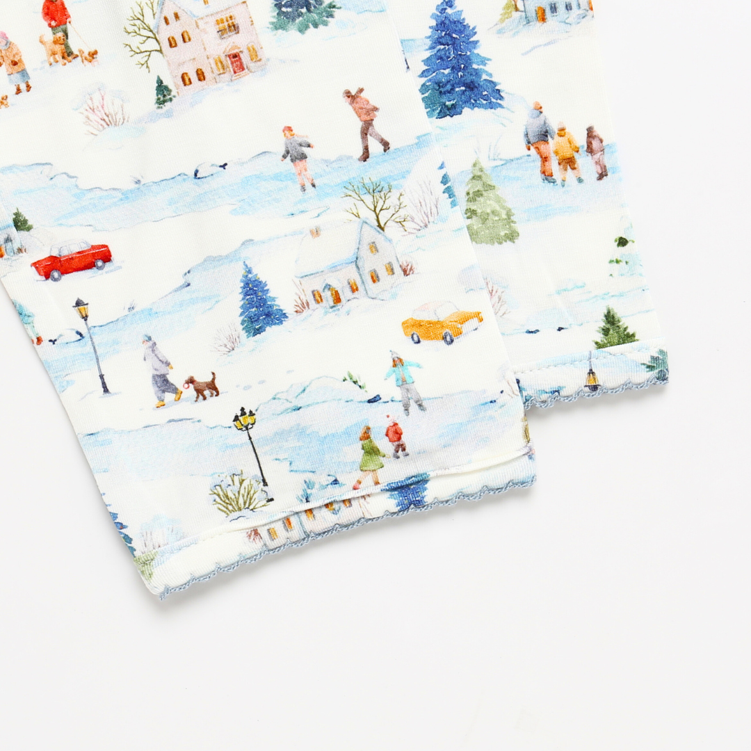 Women's Adult Bamboo Two-Piece Winter Village