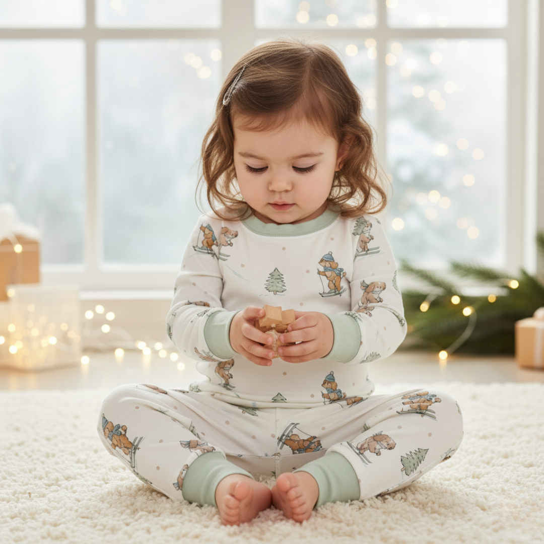 Bamboo Two Piece Pajama Ski Pups