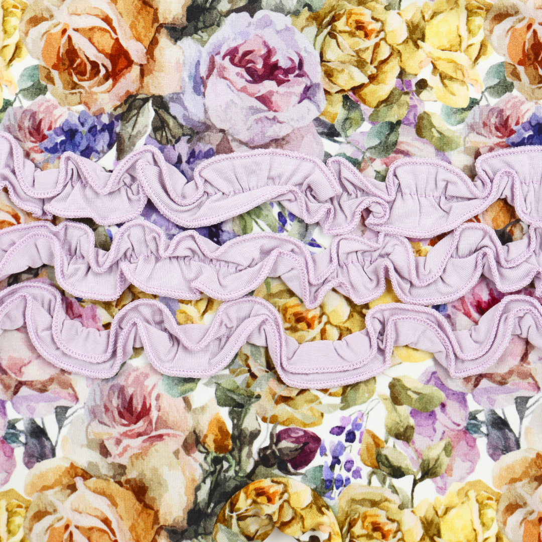 Bamboo Ruffle Zippy Pajama Lavender Rose
