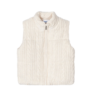 Knitted Zippered Vest Beige