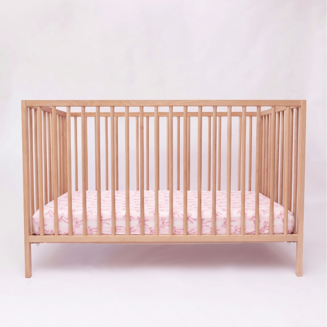 Bamboo Crib Sheet Rosy Ribbon