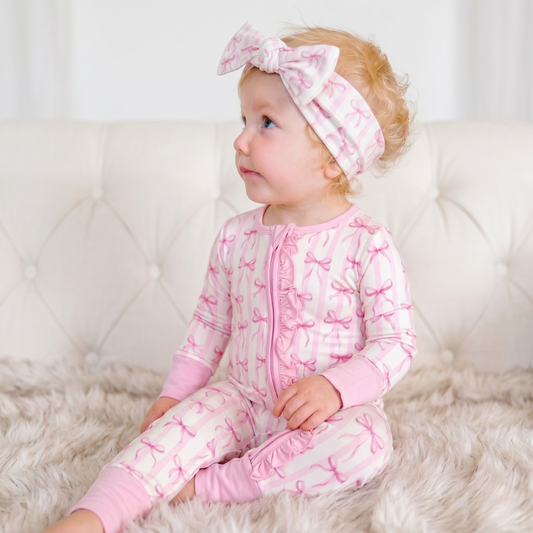 Bamboo Headband Rosy Ribbon