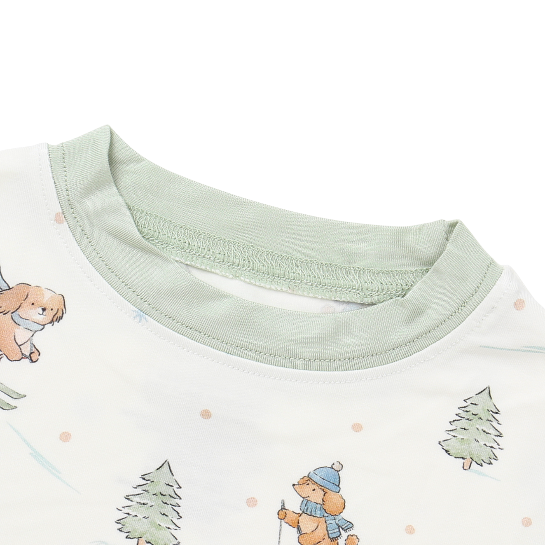 Bamboo Two Piece Pajama Ski Pups