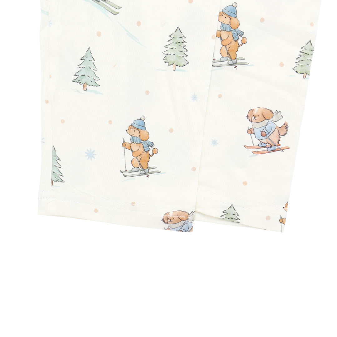Men's Adult Bamboo Two-Piece Pajama Ski Pups