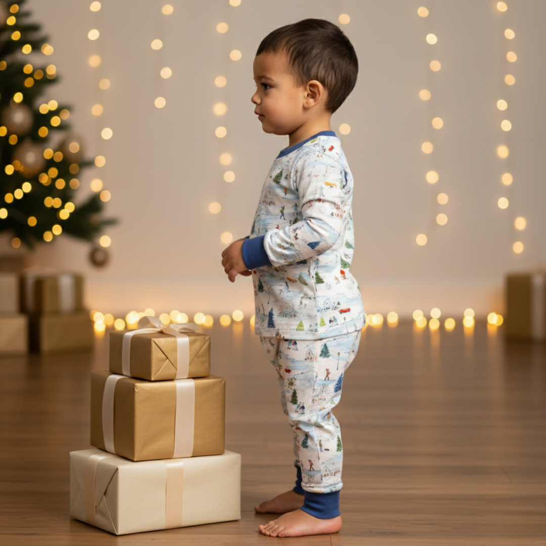 Bamboo Two Piece Pajama Winter Village