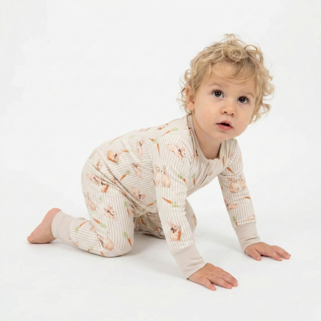 Bamboo Zippy Pajama Bunny Trail