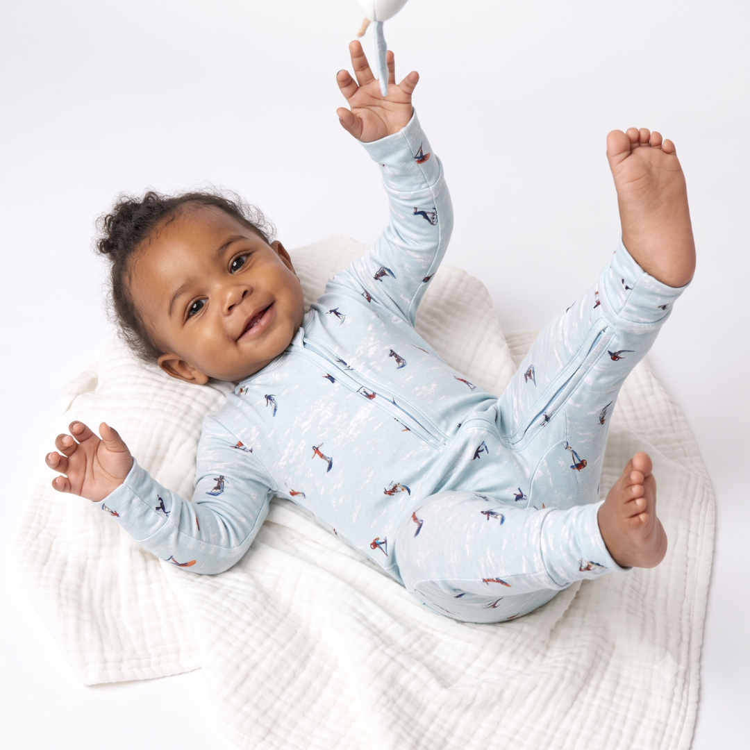 Bamboo Zippy Pajama Wave Riders