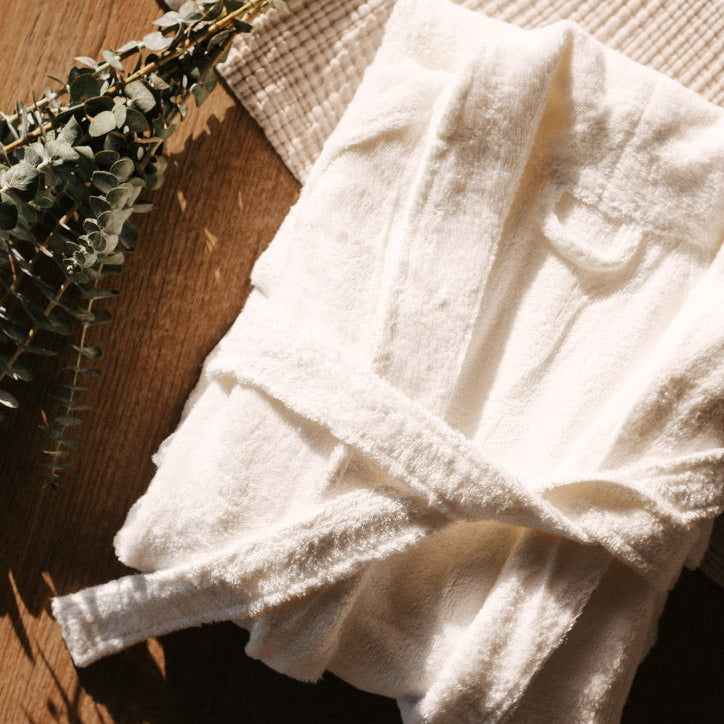 Hotel Style Luxury Bamboo Adult White Bathrobe Unisex