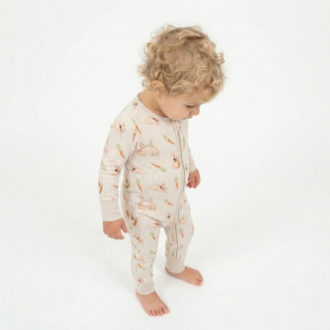 Bamboo Zippy Pajama Bunny Trail