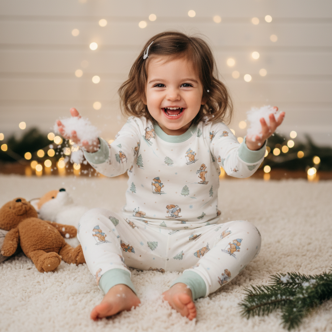 Bamboo Two Piece Pajama Ski Pups