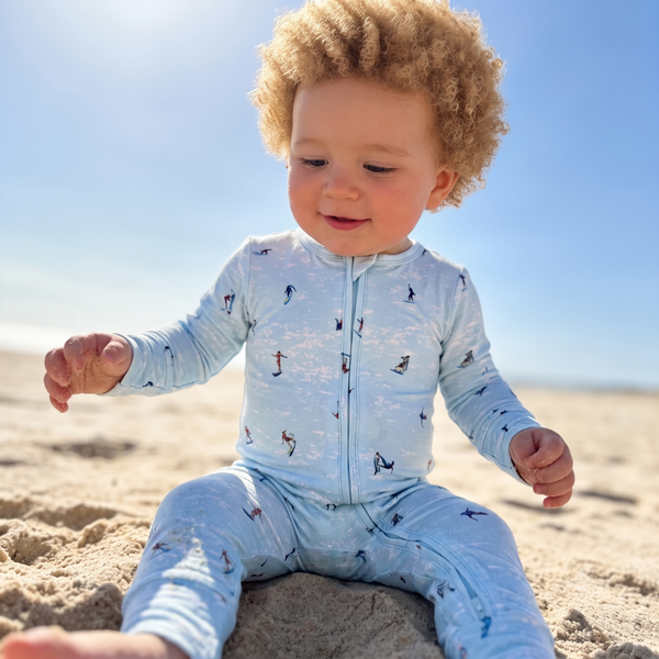 Bamboo Zippy Pajama Wave Riders