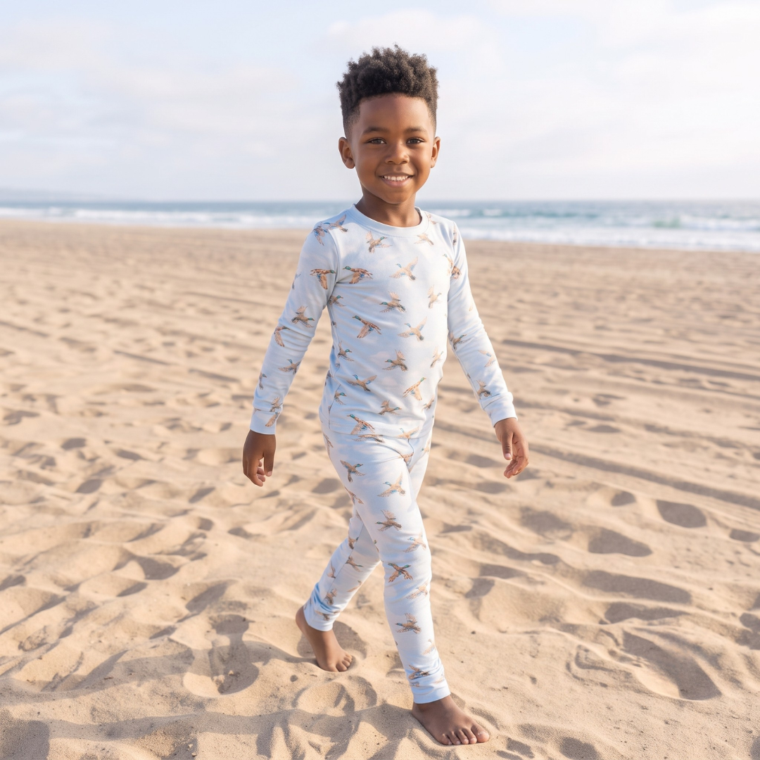 Bamboo Two-Piece Pajama Mallard Skies
