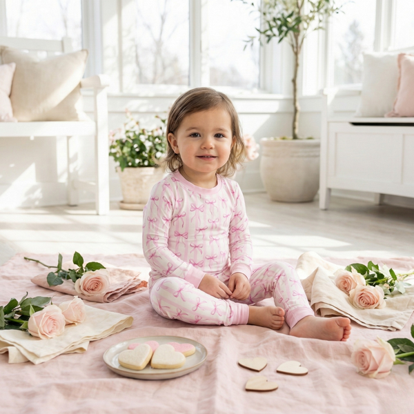 Bamboo Two Piece Pajama Rosy Ribbon