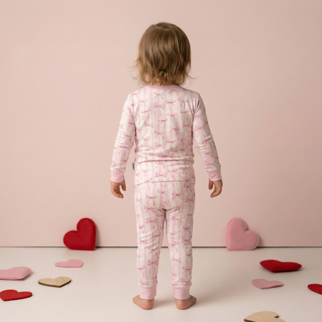 Bamboo Two Piece Pajama Rosy Ribbon