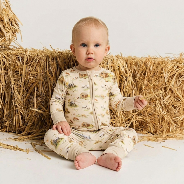 Bamboo Zippy Pajama Country Farm