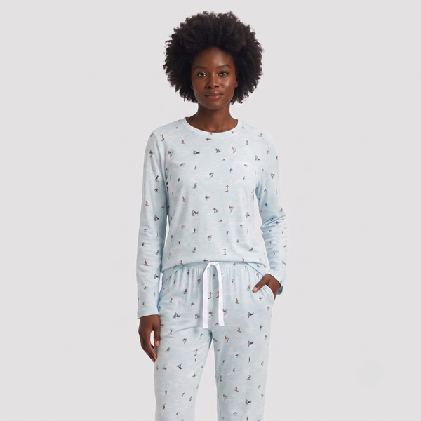 Unisex Adult Bamboo Pajama Set Wave Riders