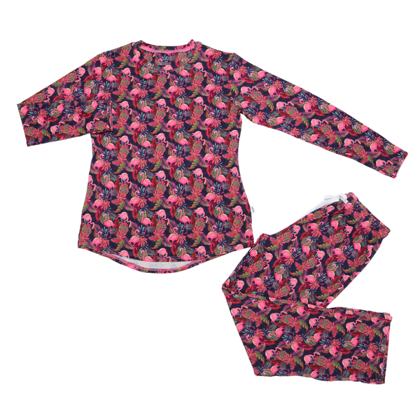 Women's Adult Bamboo Two Piece Pajama Flamingo