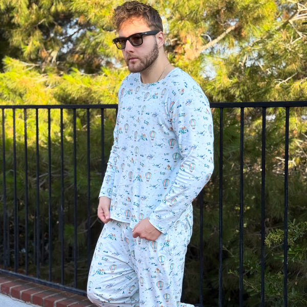 Men's Adult Organic Cotton Two Piece Pajama Little Voyager